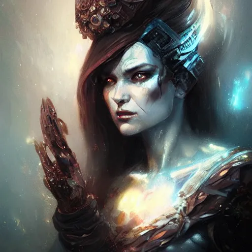 Image similar to a beautiful portrait of a death goddess by Greg Rutkowski and Raymond Swanland, Trending on Artstation, ultra realistic digital art