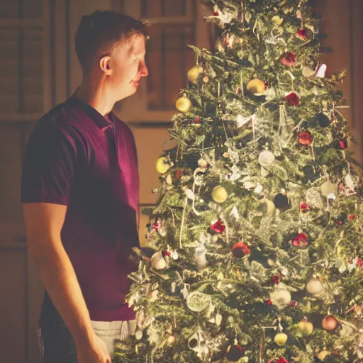 Prompt: stock photo of a couple at Christmas