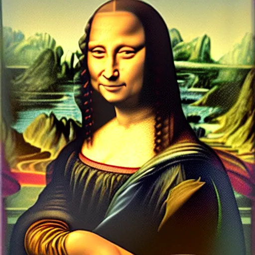 Image similar to dwayne the rock johnson in the mona lisa