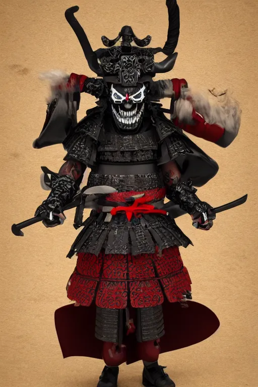 Image similar to !dream Shinigami Samurai wearing an Oni mask, 8k octane rendered, photo realistic, highly detailed, intricate