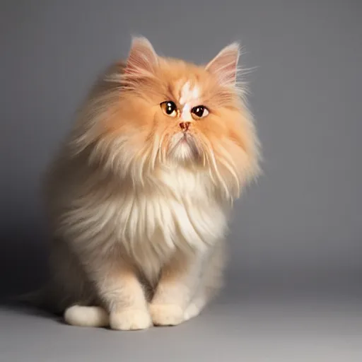 Image similar to persian cat, light orange, photo, award winning