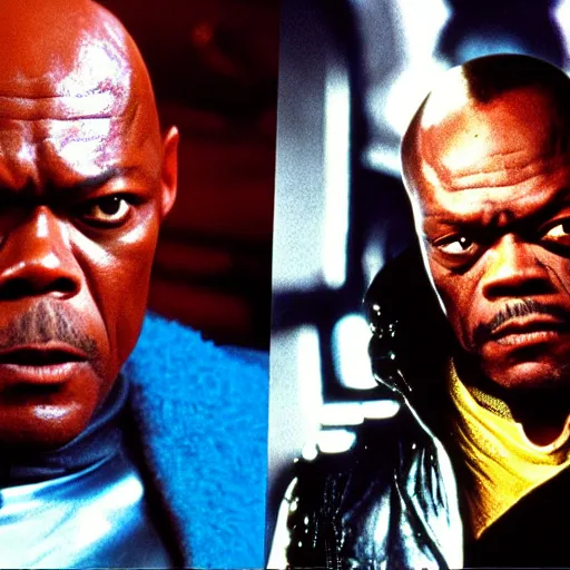 Prompt: Samuel L. Jackson as Ruby Rod in The Fifth Element movie