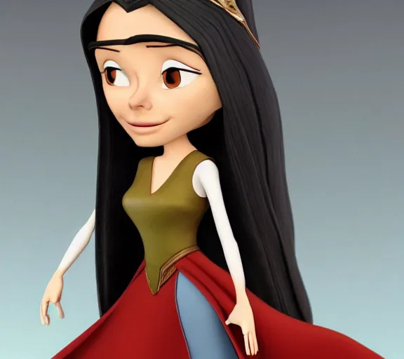 Image similar to Arwen from LOTR as a cartoon character in a Disney animated film; extremely detailed; masterpiece; trending on artstation; f/1.4; 90mm