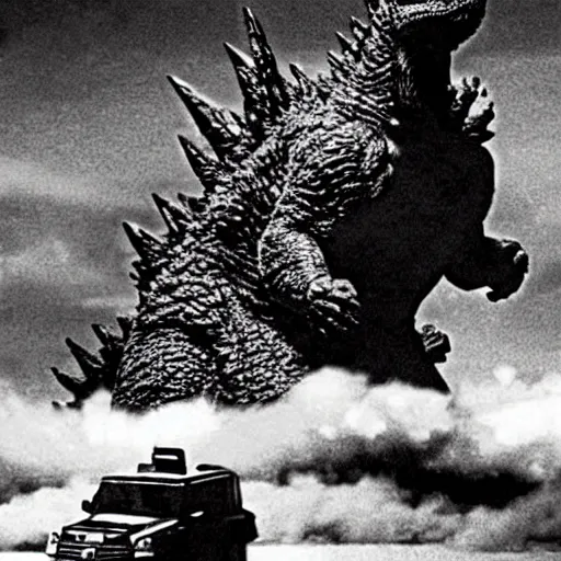 Image similar to godzilla is in bed