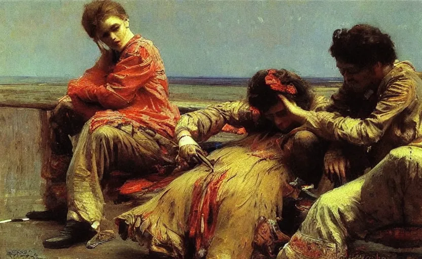 Prompt: high quality high detail painting by ilya repin, betrayal, anxious, hd