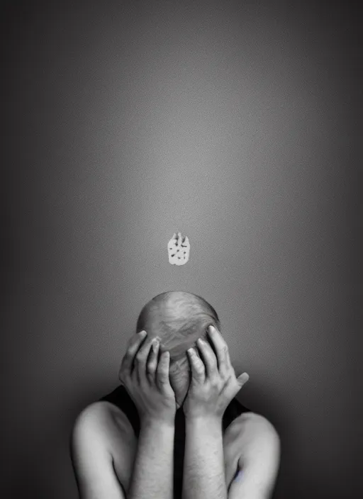 Image similar to conceptual photography portrait of what it's like to live with depression, 4 k