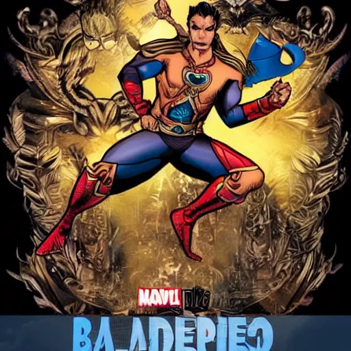 Image similar to balinese super hero in the style of marvel