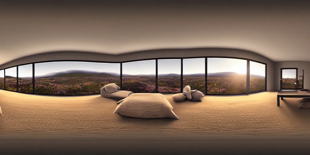 Image similar to Digital illustration. Trending. 4k. panoramic HDRI. Room.