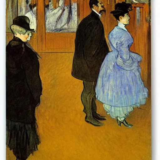 Prompt: a painting by henri toulouse lautrec