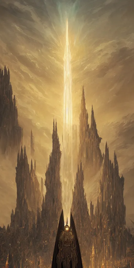 Prompt: The tower of Barad-dûr standing in Mordor, gorgeous, beautiful, intricate, highly detailed, digital painting, artstation, oppressive lighting, concept art, sharp focus, illustration, art by greg rutkowski and alphonse mucha