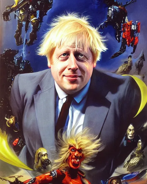 Image similar to Boris Johnson by Peter Andrew Jones, hyper detailed