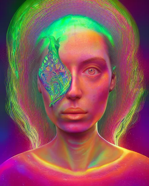 Prompt: portrait ultra dimensional mermaid entity, accidentally tripping on dmt and acid, psychedelic experience, overwhelming psychosis of self realization and burning awakening, ultra high definition, unreal engine 5, hyperrealism, masterpiece composition, by casey weldon, barclay shaw 8 k photorealistic