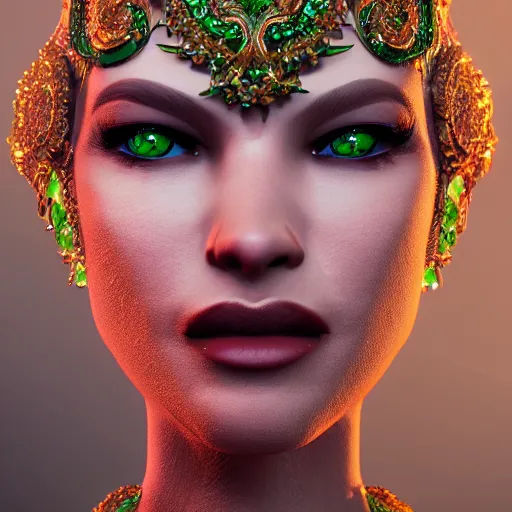 Image similar to wonderful princess of emerald, ornate 8 k intricate detailed, accent lighting, dramatic light, octane render