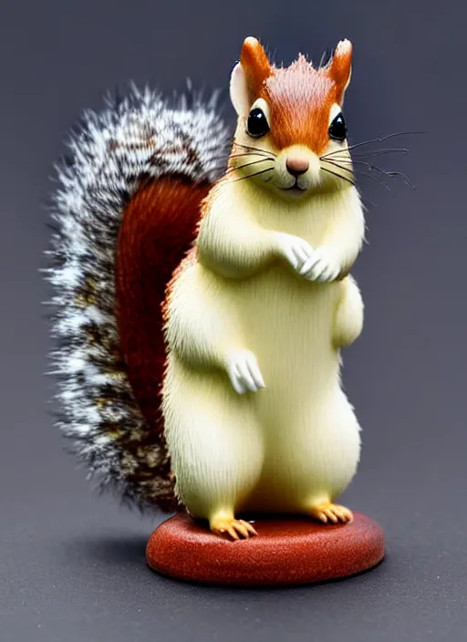 Image similar to 80mm resin detailed miniature of fluffy squirrel, Product Introduction Photos, 4K, Full body, simple background