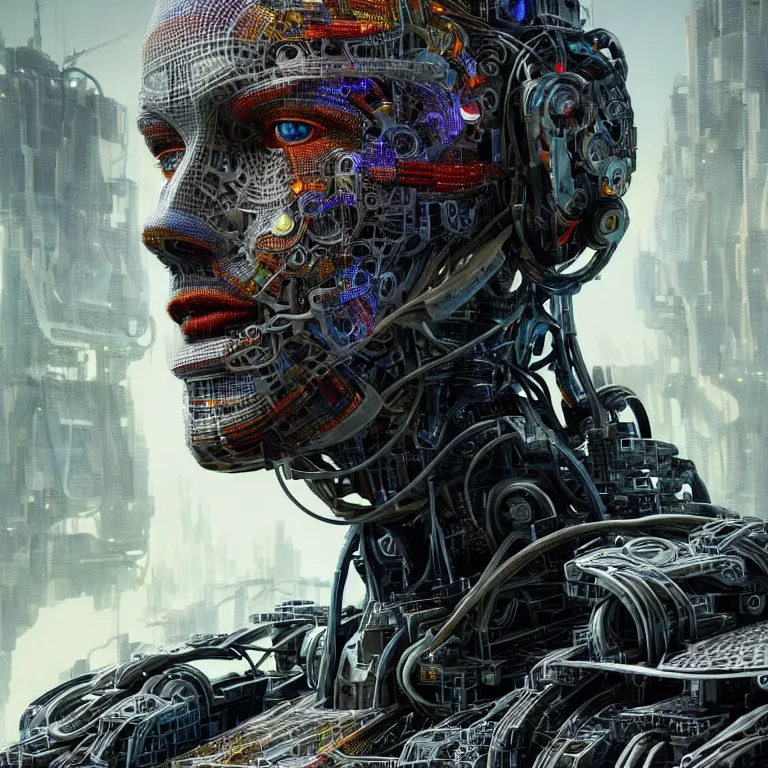 Prompt: hyperrealistic mixed media portrait of a Robot of Roland Busch forward angle, stunning 3d render inspired art by P. Craig Russell and Barry Windsor-Smith + perfect facial symmetry + dim volumetric lighting, 8k octane beautifully detailed render, post-processing, extremely hyperdetailed, intricate futuristic mechanic parts, epic composition, grim yet sparkling atmosphere, cinematic lighting + masterpiece, trending on artstation