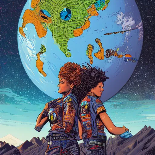 Image similar to Planet Earth, by Dan Mumford and Sandra Chevrier, 8k