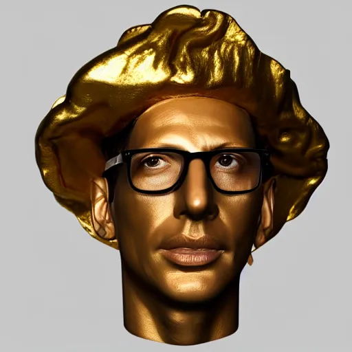 Image similar to hyperrealistic dslr film still of jeff goldblum disguised as gold doubloon, stunning 8 k octane comprehensive 3 d render, inspired by istvan sandorfi & greg rutkowski & unreal engine, perfect symmetry, dim volumetric cinematic lighting, extremely hyper - detailed, incredibly real lifelike attributes & flesh texture, intricate, masterpiece, artstation, stunning