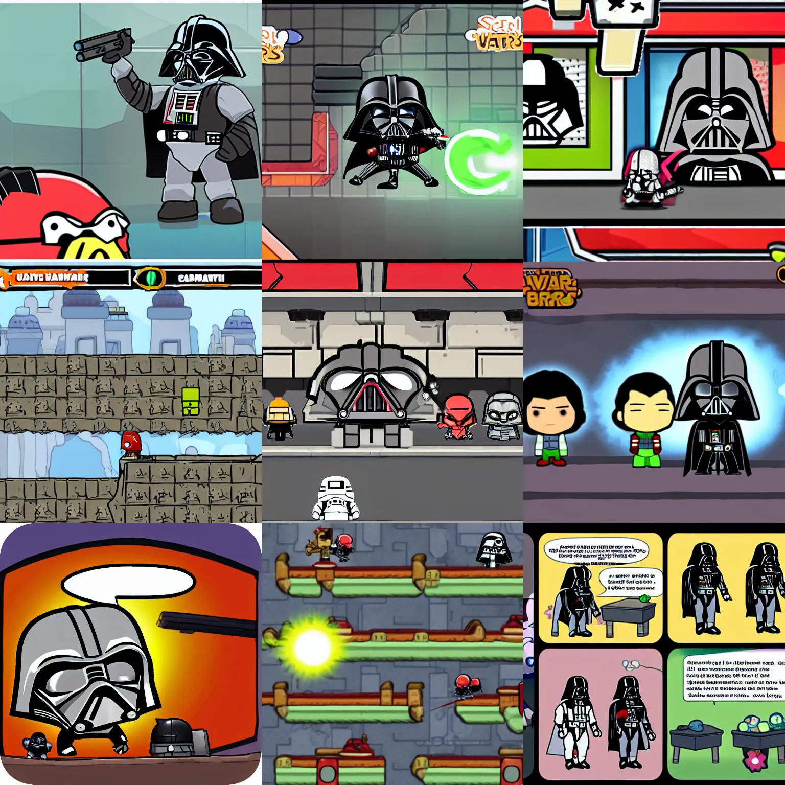 Prompt: darth vader in scribblenauts game