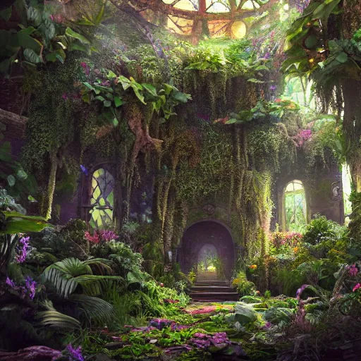 Image similar to ,inside a magical ethereal garden, highly detailed, 4k, HDR, award-winning, artstation, octane render