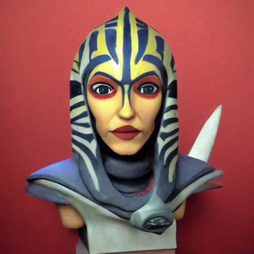 Image similar to ahsoka tano, portrait bust, star wars, star wars rebels, star wars clone wars, togruta,