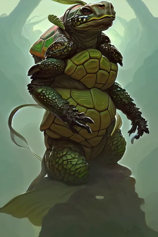 Image similar to tortle nature cleric, highly detailed, digital painting, artstation, sharp focus, illustration, art by tan zi and ayanamikodon and alphonse mucha and wlop