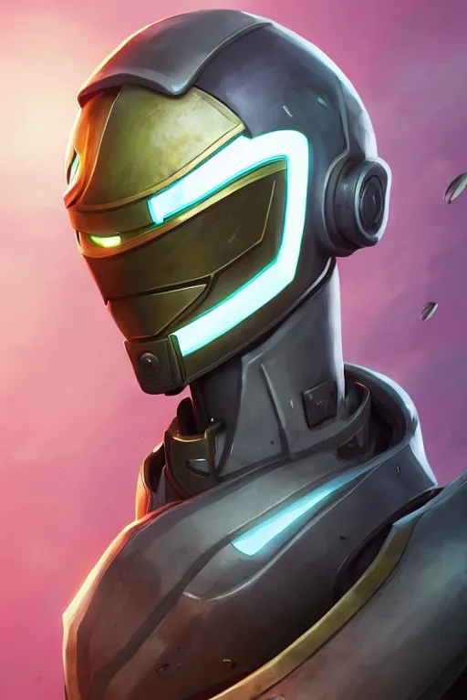 Image similar to epic mask helmet robot ninja portrait stylized as fornite style game design fanart by concept artist gervasio canda, behance hd by jesper ejsing, by rhads, makoto shinkai and lois van baarle, ilya kuvshinov, rossdraws global illumination radiating a glowing aura global illumination ray tracing hdr render in unreal engine 5