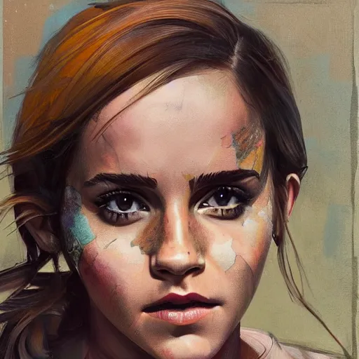 Prompt: emma watson by Hebru Brantley by Sandra Chevrier by Richard Schmid by Jeremy Lipking by moebius by atey ghailan