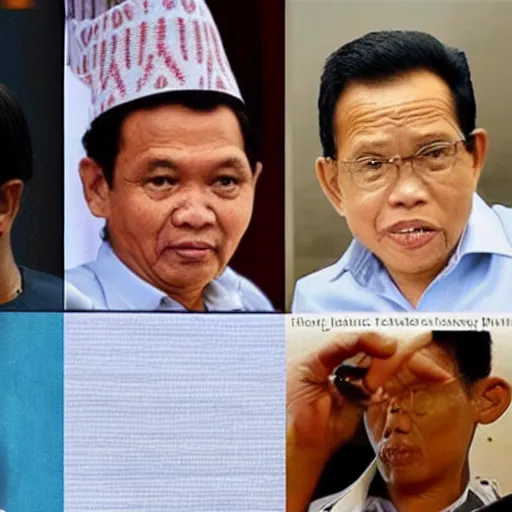 Image similar to indonesia iconic politician, perfect faces