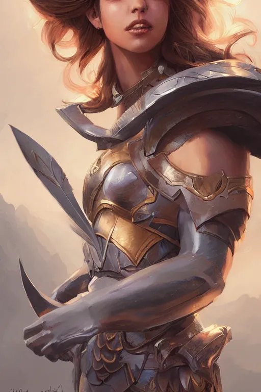 Image similar to amazon valkyrie athena, d & d, fantasy, portrait, highly detailed, headshot, digital painting, trending on artstation, concept art, sharp focus, illustration, art by artgerm and greg rutkowski and magali villeneuve