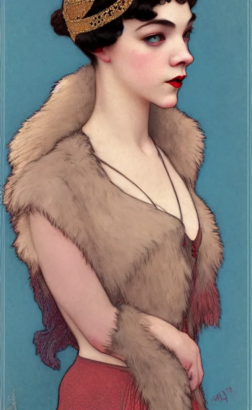 Prompt: flapper girl anya taylor-joy, beth harmon, thomasin, gina gray, casey cooke, traditional corsican, intricate, highly detailed, artstation, illustration, jurgens, rutkowski, bouguereau, mucha, roaring 20s, 1920s gaudy color