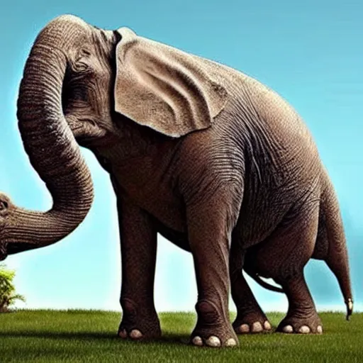Image similar to t - rex!!!!!!!!! and elephant hybrid!!!!!!!!! animal