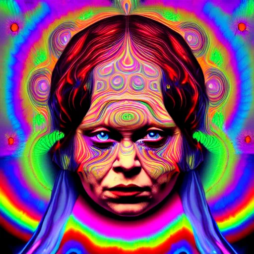 Image similar to an extremely psychedelic portrait of madame blavatsky, surreal, lsd, face, detailed, intricate, elegant, lithe, highly detailed, digital painting, artstation, concept art, smooth, sharp focus, illustration