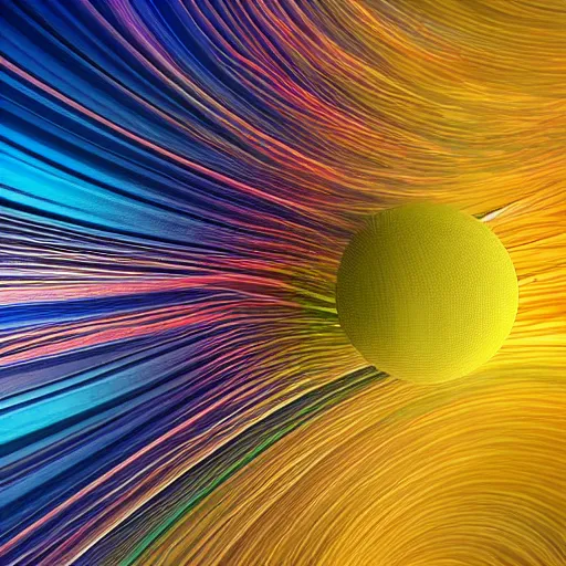 Image similar to “A pristine symphony in motion of spheres orbiting and intertwingled, rainbow hued, together forming one singular and beautifully coherent system. Digital art, high-resolution, smooth and clean, birefringence playing around the edges of the sphere, Unreal Engine, 2022 Systems Magazine Image Of The Year award”