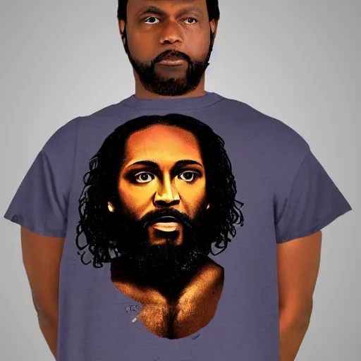 Image similar to A T shirt with black Jesus