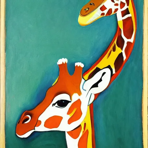 Image similar to painting of a giraffe by matisse