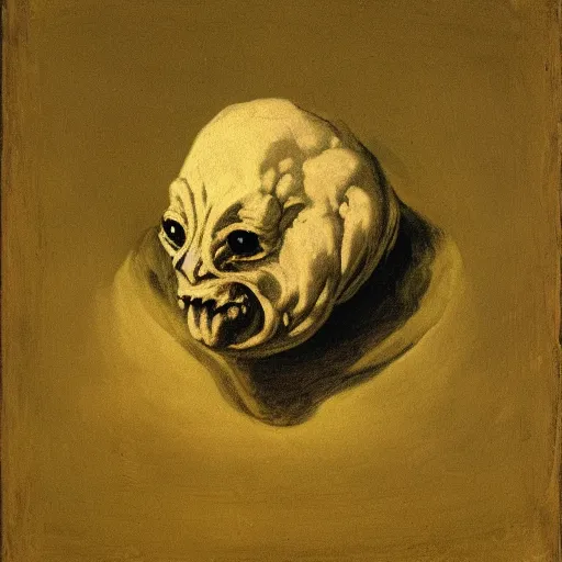 Image similar to academic portrait of alien creature by Goya