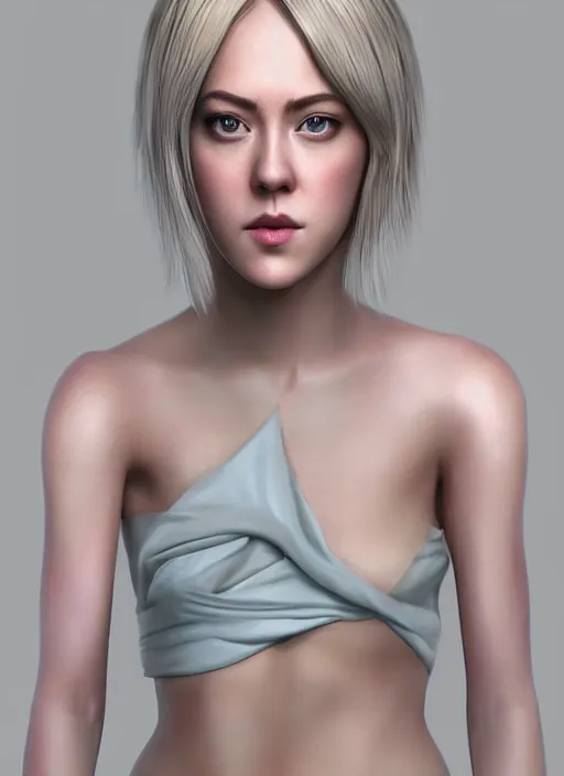 Image similar to hyper detailed ultra sharp of beautiful portrait jena malone, beautiful girl, beautiful body, character artist, mature content, zbrush, maya, substance 3 d painter, art by huaishen j, 2 d 3 d concept artist, elegant, 2 d, ultra highly detailed, digital painting, smooth, sharp focus, artstation, art by ilya kuvshinov!