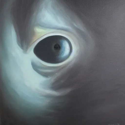 Prompt: terrible eyes from another world look out of the darkness, oil painting, 4k, 8k ,