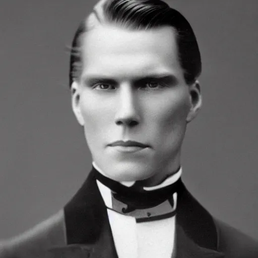 Image similar to A photograph portrait of Jerma985 with slicked back hair in the early 1900s, taken in the early 1900s, grainy, taken on a early 1900s Kodak Camera, realistic, hyperrealistic, very realistic, highly detailed, very detailed, extremely detailed, detailed, digital art, trending on artstation