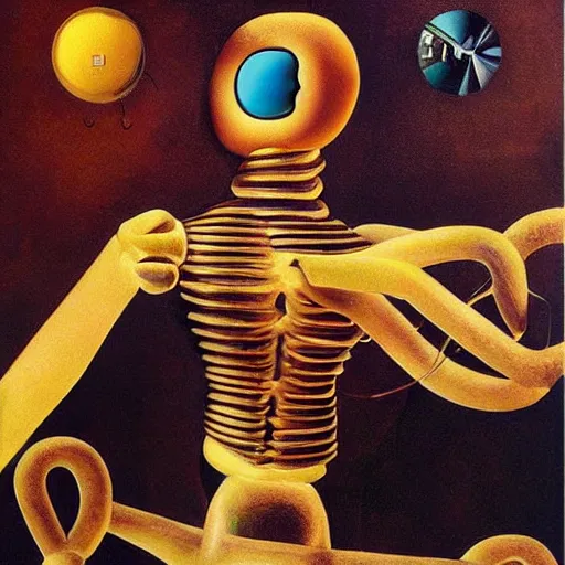 Prompt: Artificial intelligence portrayed in an artwork by Salvador Dali