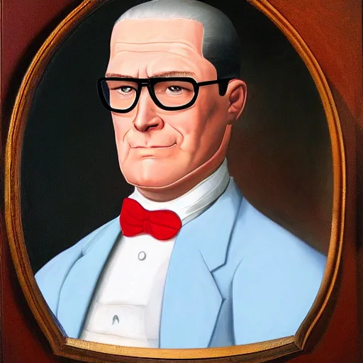 Image similar to Hank Hill from king of the Hill as the 3rd president of the united states, realistic, ultra detailed, oil painting