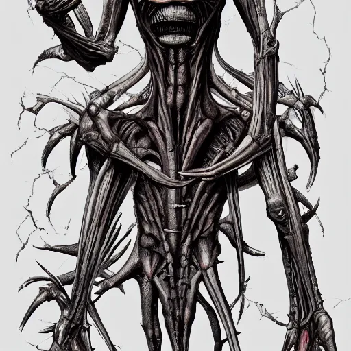 Image similar to A digital concept art painting of an alien drawing anatomy by Gottfried Bammes and Giger and Bill Ellis, trending on artstation