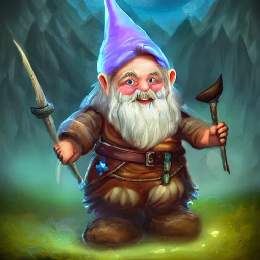 Prompt: gnome, fantasy digital art