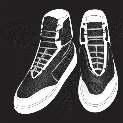 Prompt: cyber sneakers designed by Tinker Hatfield, digital art