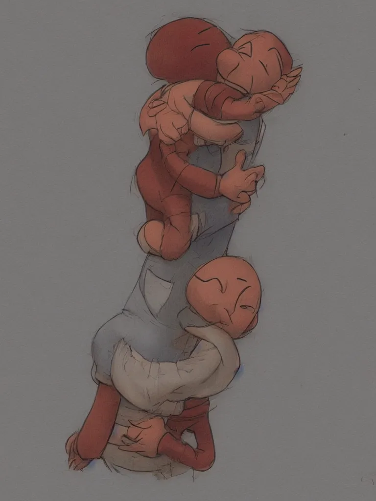 Prompt: hug by Disney Concept Artists, blunt borders, rule of thirds