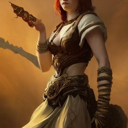 Prompt: Emma Stone as a character in Diablo 3, gorgeous, beautiful, intricate, highly detailed, digital painting, artstation, oppressive lighting, concept art, sharp focus, illustration, art by greg rutkowski and alphonse mucha