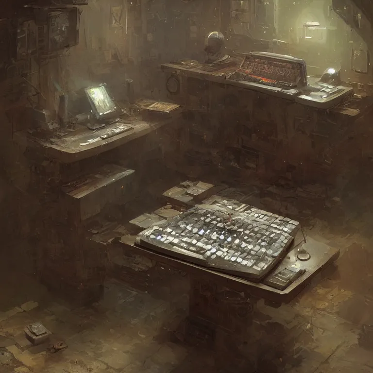 Image similar to ancient slavic computer machine by greg rutkowski