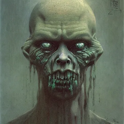 Image similar to A portrait of a demon by Zdzislaw Beksinski