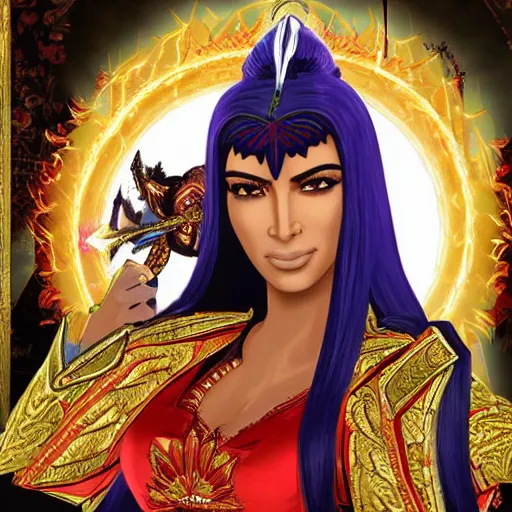 Prompt: kim kardashian as paimon in genshin impact, video game, genshin impact