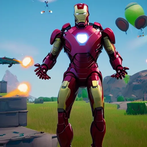 Image similar to iron man in fortnite